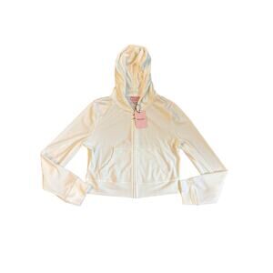 OG BIG BLING VELOUR HOODIE Cream Soda Womens Large NWT